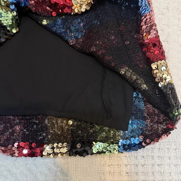 medium sequin multicolor striped mini dress metallic D4 2921 - Picture 8 of 11